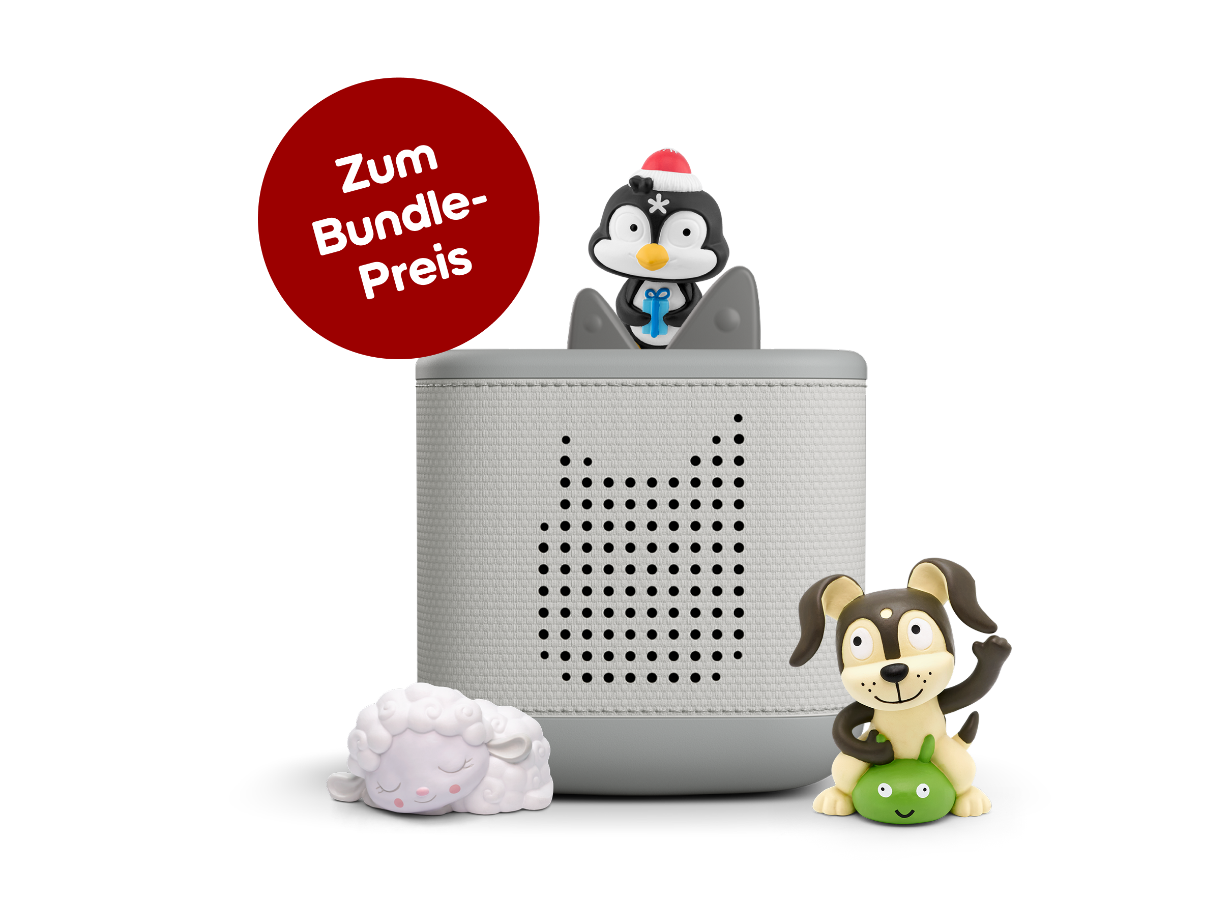 Toniebox 2: Weihnachtliches Starterset (Grau; mit Weihnachtsliedern, Spiel- und Bewegungsliedern, Schlummerschaf)