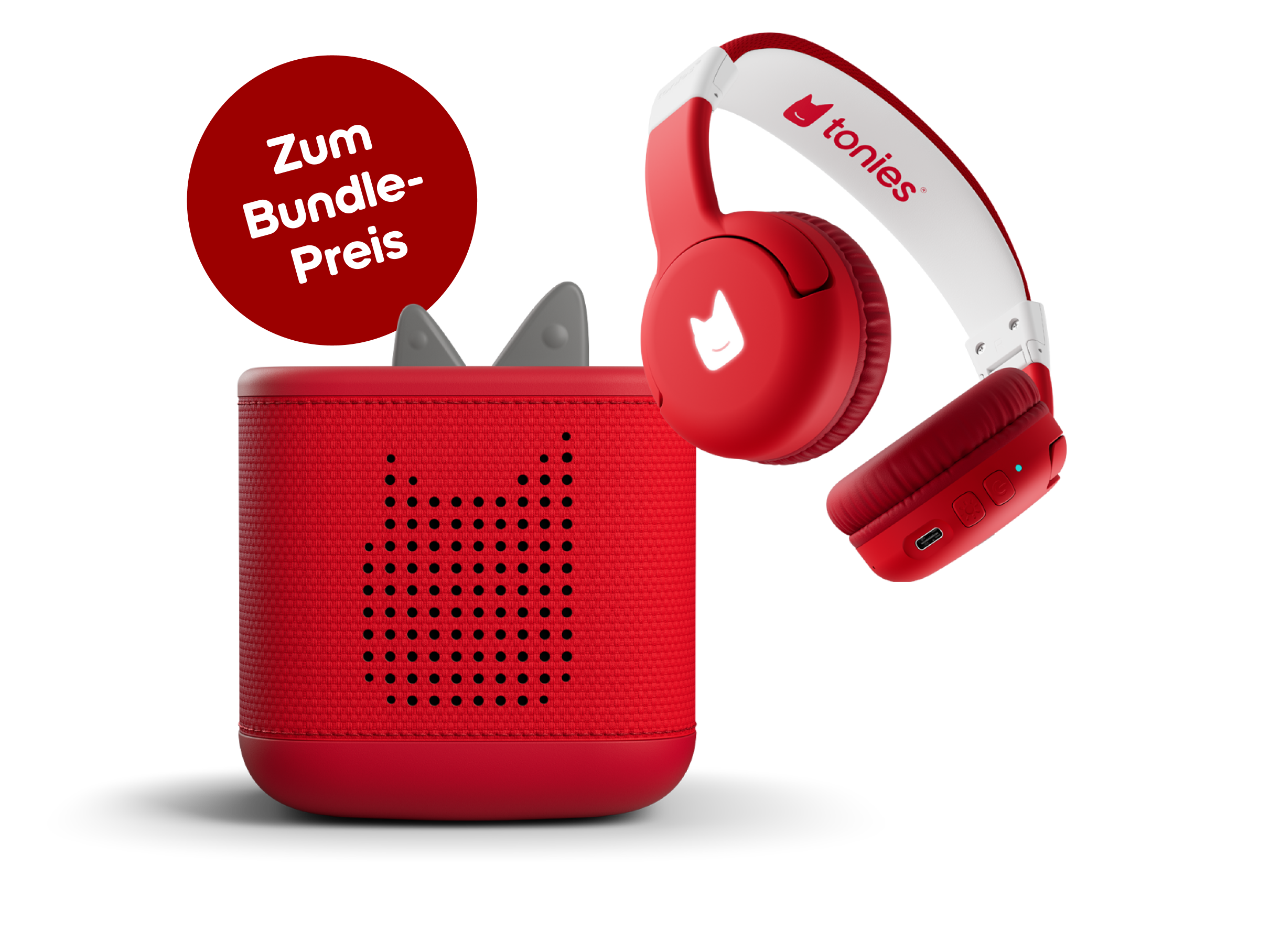 Bundle mit Toniebox 2 + Bluetooth® Kopfhörer in Rot