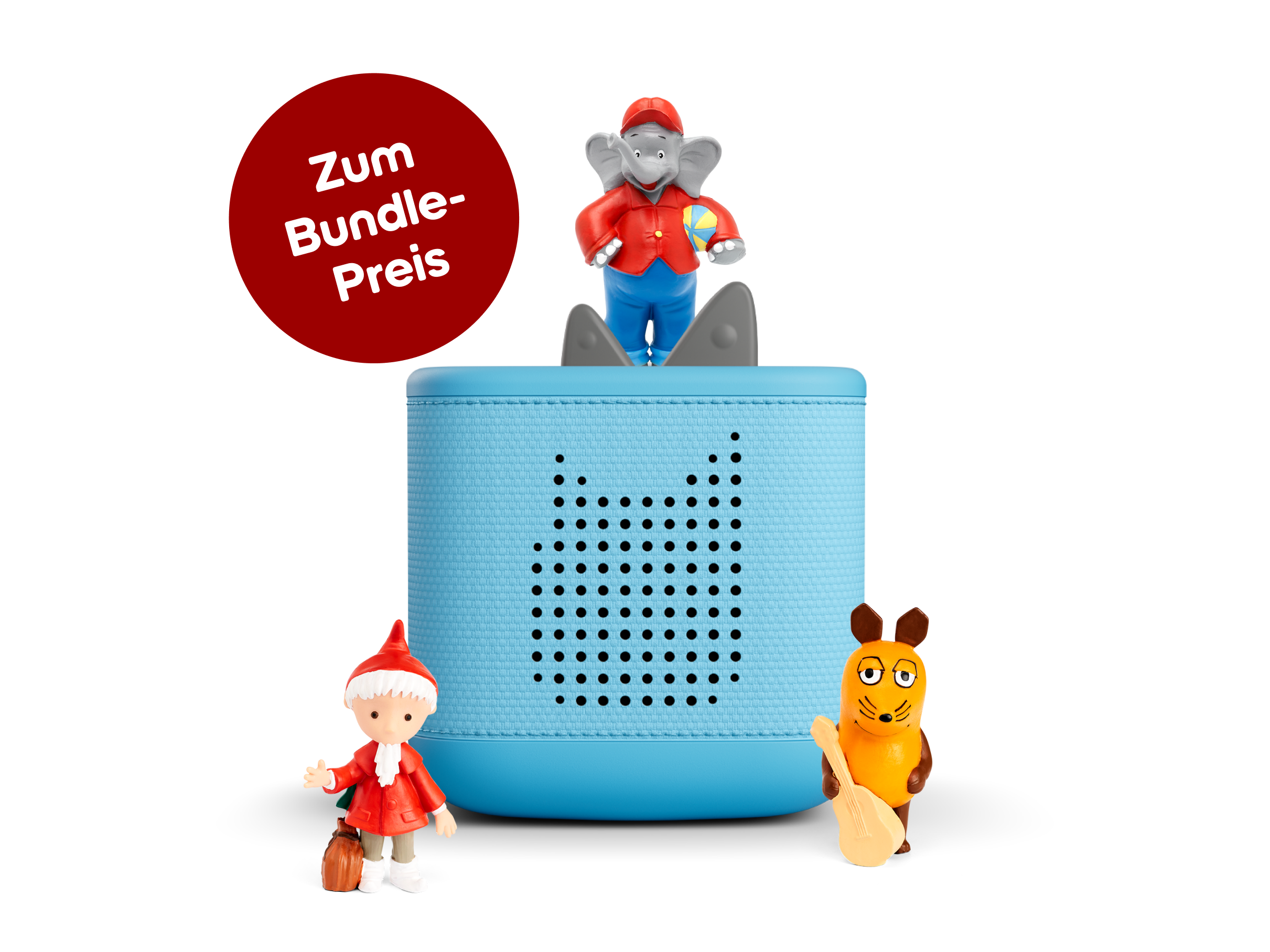 Toniebox 2 Starterset: Kindheitsklassiker (Blau; inkl. Benjamin Blümchen, Sandmännchen, Maus)